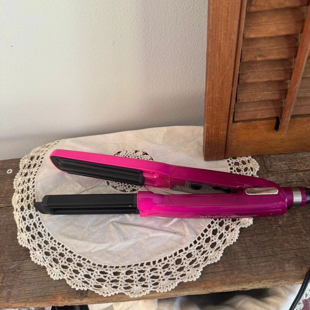InfinitiPro by Conair Steam Flat Iron Pink Ceramic Hair Straightener Adjustable